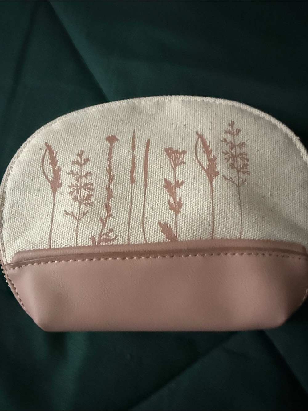 LC Lauren Conrad Pink and Cream Floral Cosmetic Pouch